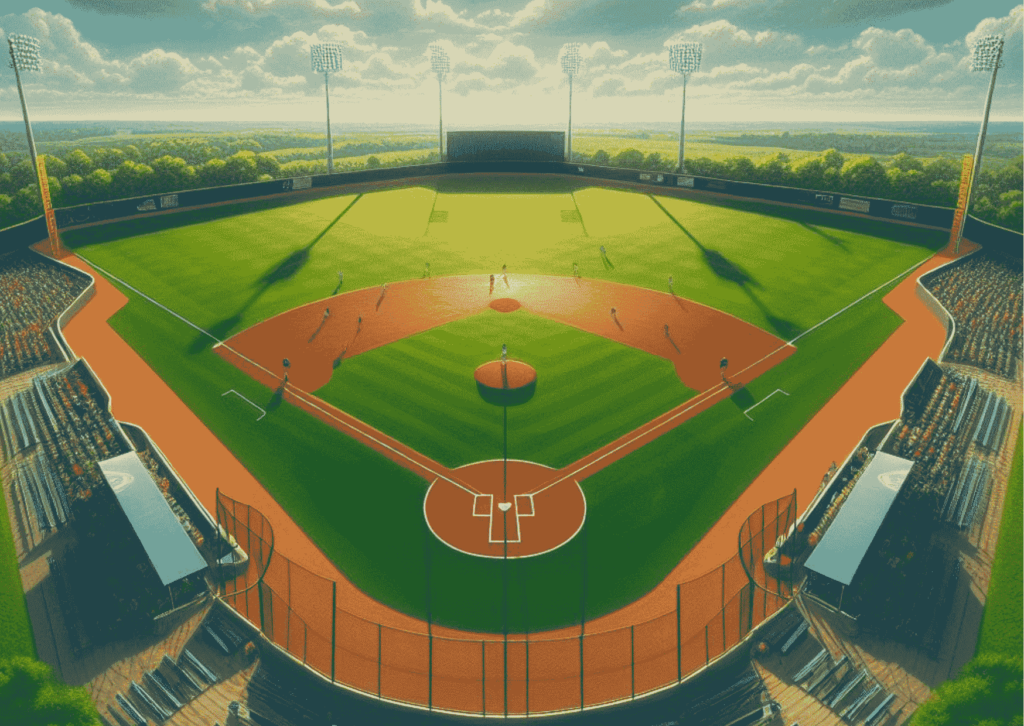 The layout of a baseball field